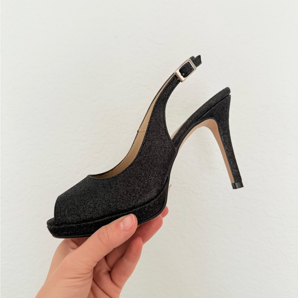 Marian Elegant Black Slingback Heels Sz 36